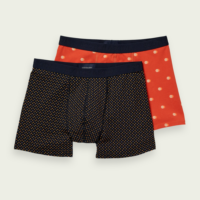 Scotch & Soda Lot de deux boxers en coton extensible Orange