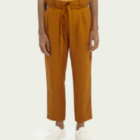 Scotch & Soda Chino plissé en mélange de lin Marron