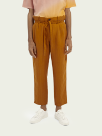 Scotch & Soda Chino plissé en mélange de lin Marron