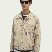 Scotch & Soda Veste blouson imprimée en mélange de coton bio Beige