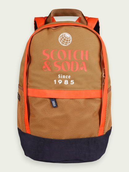 Scotch & Soda Sac à dos color-block graphique Orange