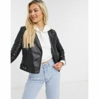 Blouson style motard en similicuir - Noir Pimkie