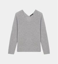 Pull ample femme cachemire Madina col V Gris Maje