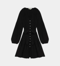 Robe courte plissée Rochanie Noir Maje