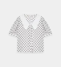 Blouse Coiso imprimée pois col richelieu Blanc Maje