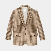 Veste courte tweed laine Marron Sandro