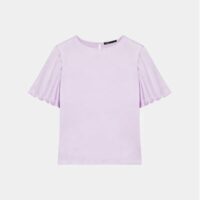 T-shirt Tanka soie et coton Violet Maje