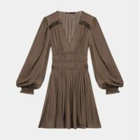 Robe courte Rianna satin Marron Maje