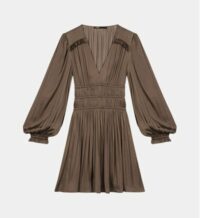 Robe courte Rianna satin Marron Maje