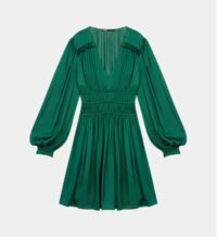 Robe courte Rianna satin Vert Maje