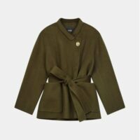 Manteau ajusté Vottam mi-long Vert Maje