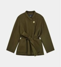 Manteau ajusté Vottam mi-long Vert Maje