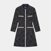 Robe courte Reniga façon tweed Bleu Maje