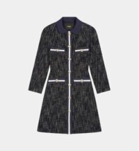 Robe courte Reniga façon tweed Bleu Maje