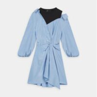 Robe chemise Ritiavi trompe-l'?il à rayures Bleu Maje