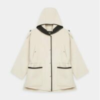 Manteau Gangza à capuche laine mélangée Beige Maje