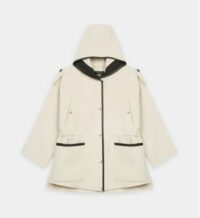 Manteau Gangza à capuche laine mélangée Beige Maje