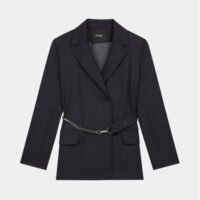 Veste tailleur Ville ceinture chaine Bleu Maje