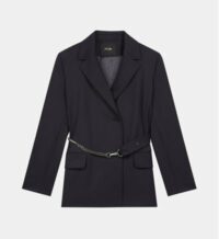 Veste tailleur Ville ceinture chaine Bleu Maje