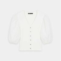 Gilet Mopline manches guipure Blanc Maje