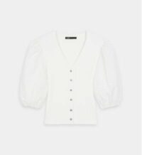 Gilet Mopline manches guipure Blanc Maje