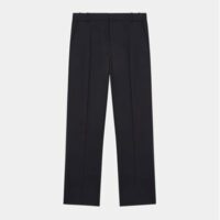 Pantalon crop droit Pili laine mélangée Bleu Maje