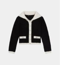 Cardigan Mutine col large Noir Maje