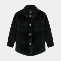 Blouson Baleria peluche Noir Maje