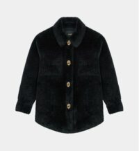 Blouson Baleria peluche Noir Maje