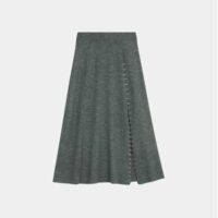 Jupe midi Jupitta maille détails métal Gris Maje