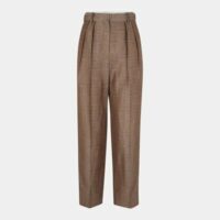 Pantalon carotte 7/8 fantaisie Marron Sandro