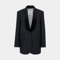 Veste tailleur col châle velours Noir Sandro