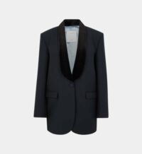 Veste tailleur col châle velours Noir Sandro