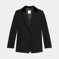 Veste blazer laine mélangée Noir Sandro