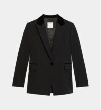 Veste blazer laine mélangée Noir Sandro