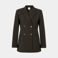 Veste costume cintrée double boutonnage monogramme bijoux Noir Sandro