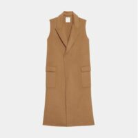 Manteau long sans manche Beige Sandro