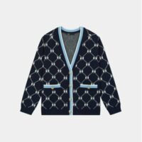 Cardigan Mybow jacquard Bleu Maje