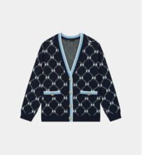 Cardigan Mybow jacquard Bleu Maje