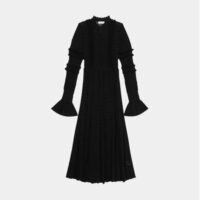 Robe ajustée longue en maille Noir Sandro