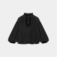 Blouse Liana plumetis Noir Maje