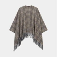 Poncho Emmagalicome en laine mélangée Marron Maje