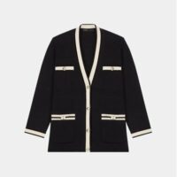 Cardigan Mysteron bandes contrastantes Noir Maje