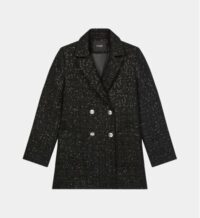 Veste droite Venatelli mi-longue Noir Maje