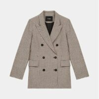 Veste blazer Voldito à carreaux Beige Maje