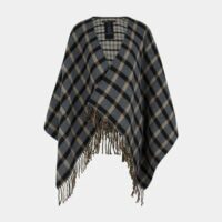 Poncho Emma Gangzhy jacquard carreaux Gris Maje