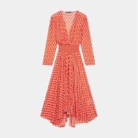 Robe ajustée Rayamette mi-longue Rouge Maje