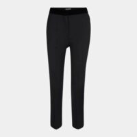 Pantalon à pinces cigarette taille velours Noir Sandro