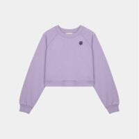 Sweat crop Tanita en molleton Violet Maje