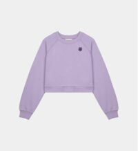 Sweat crop Tanita en molleton Violet Maje